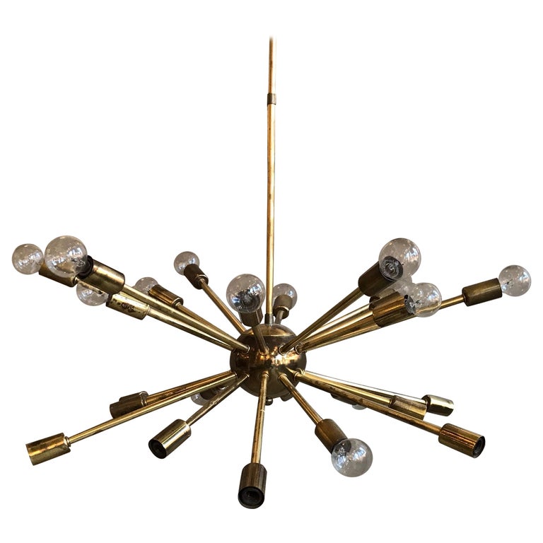 24-Arm Vintage Brass Sputnik Chandelier at 1stDibs