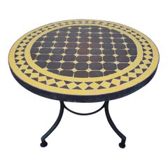 Brown / Yellow Moroccan Mosaic Table, Choice of Base Height