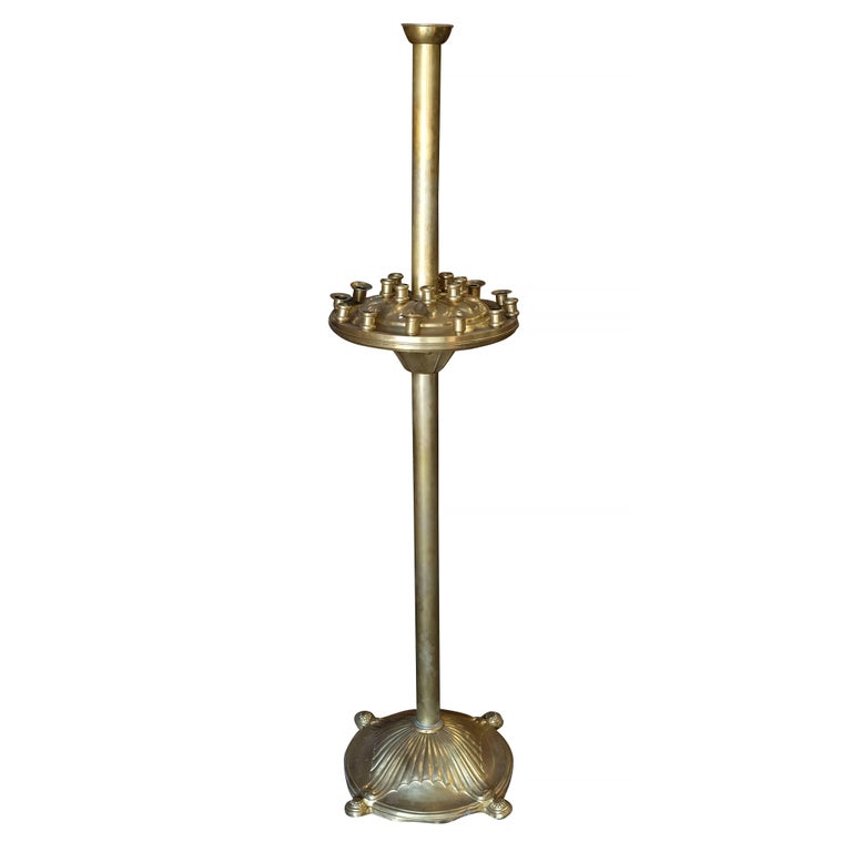 24 Candle Orthodox Ceremonial Brass Floor Candelabra, 1920 For Sale at  1stDibs