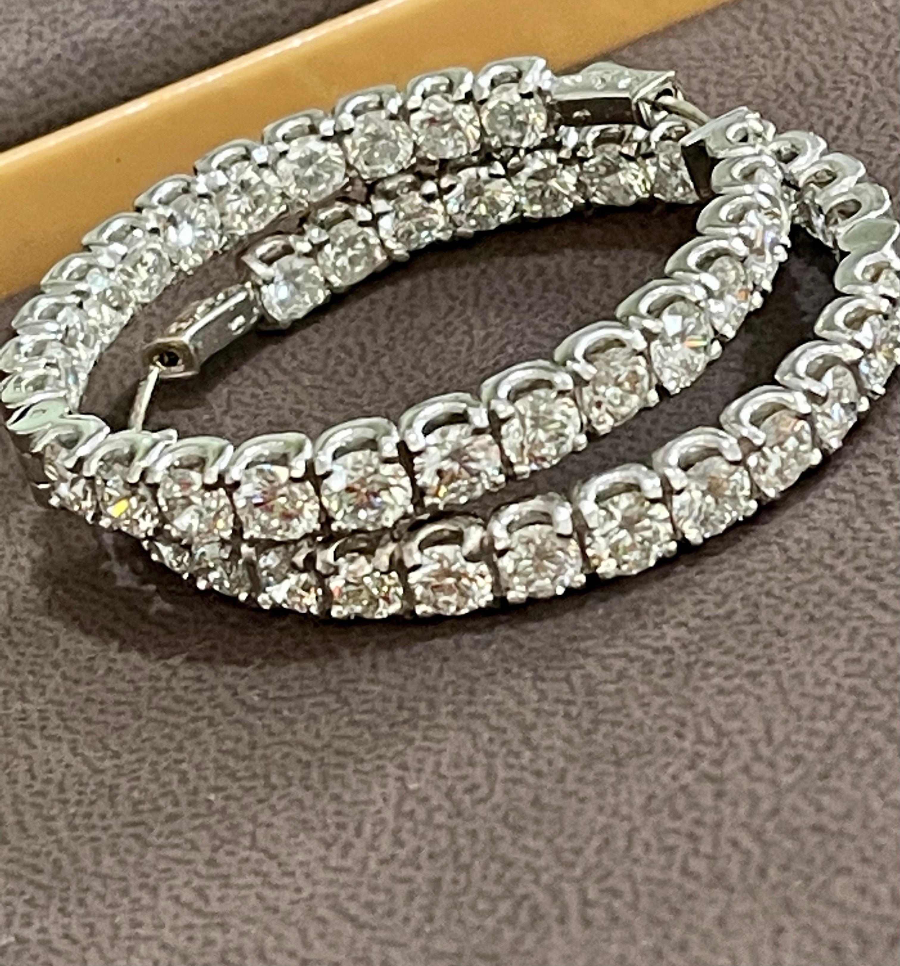 24 Carat, 50 Pointer Each Diamond Inside Out Hoop Earrings 14 Karat White Gold 2