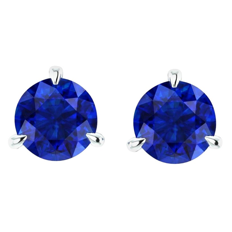 Pendientes Martini de zafiros azules de 2.4 quilates en platino