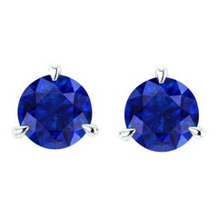 Orecchini con zaffiri blu da 2.4 carati in platino
