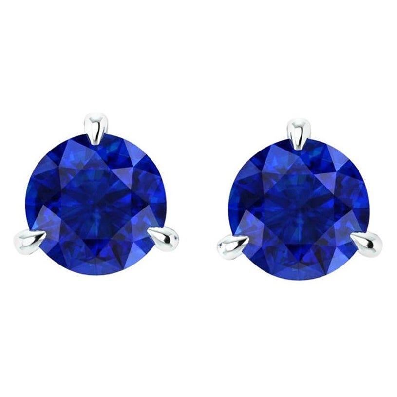 Pendientes Martini de zafiros azules de 2,4 quilates en platino