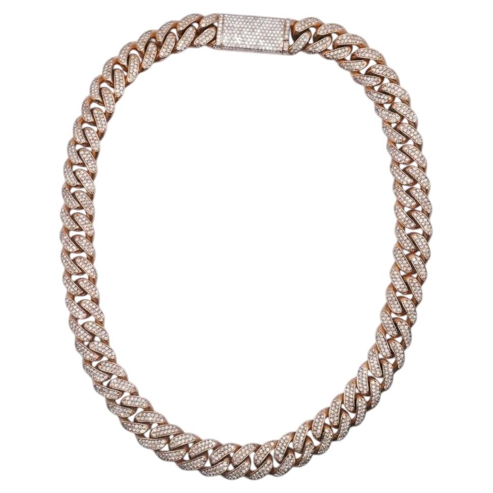 Collana cubana in oro diamantato a 24 carati