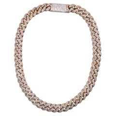 24 Carat Diamond Gold Cuban Necklace