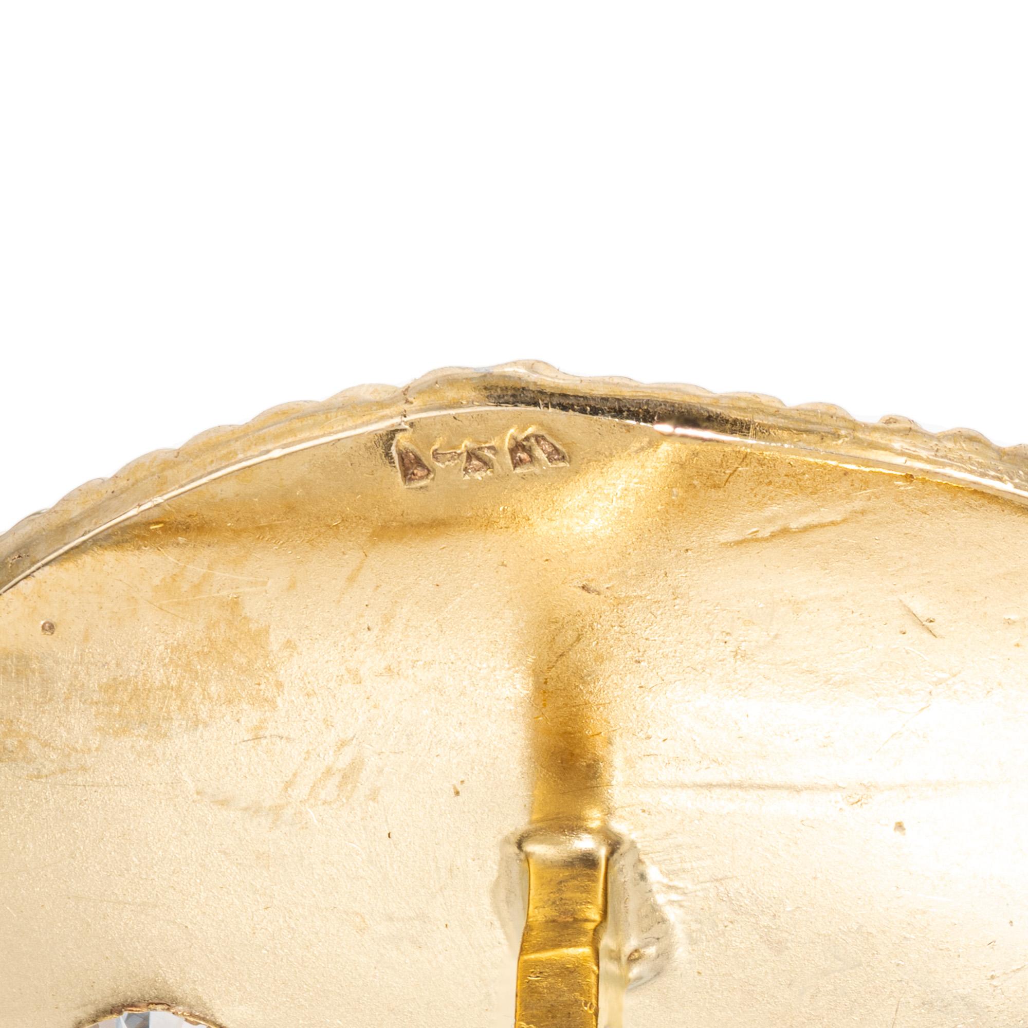 Boutons de manchette homme hirondelle en or bicolore avec diamant de 0,24 carat Pour femmes en vente
