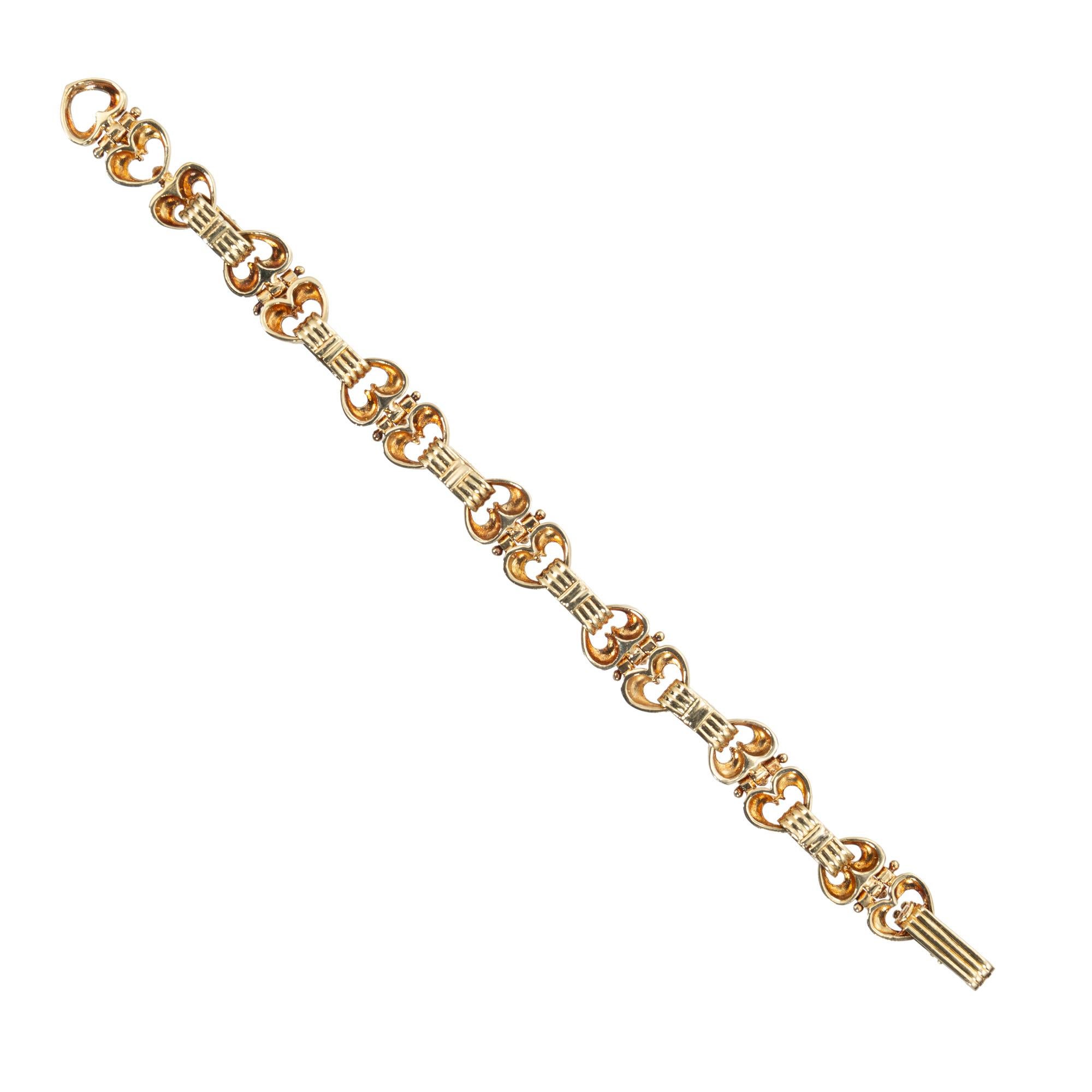 .24 Quilates Diamante Oro Amarillo Pulsera Link Corazón en Bueno estado para la venta en Stamford, CT