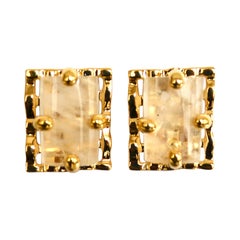 24-carat Gilded Bronze And Rock Crystal Clip Earrings