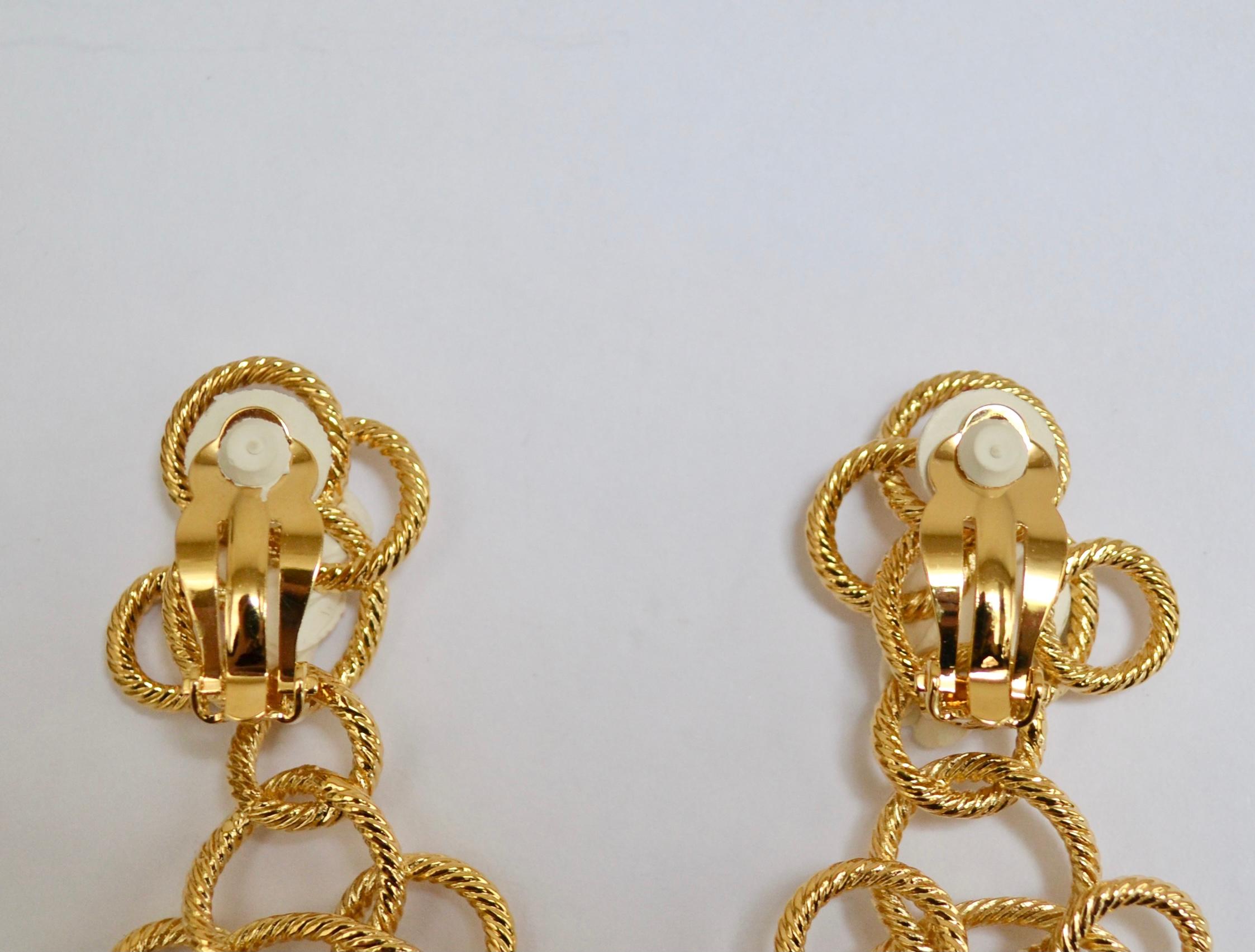 Modern 24-carat Gilded Bronze Asymmetric Drop Earrings 