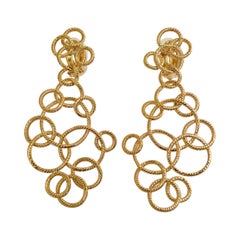 24-carat Gilded Bronze Asymmetric Drop Earrings 