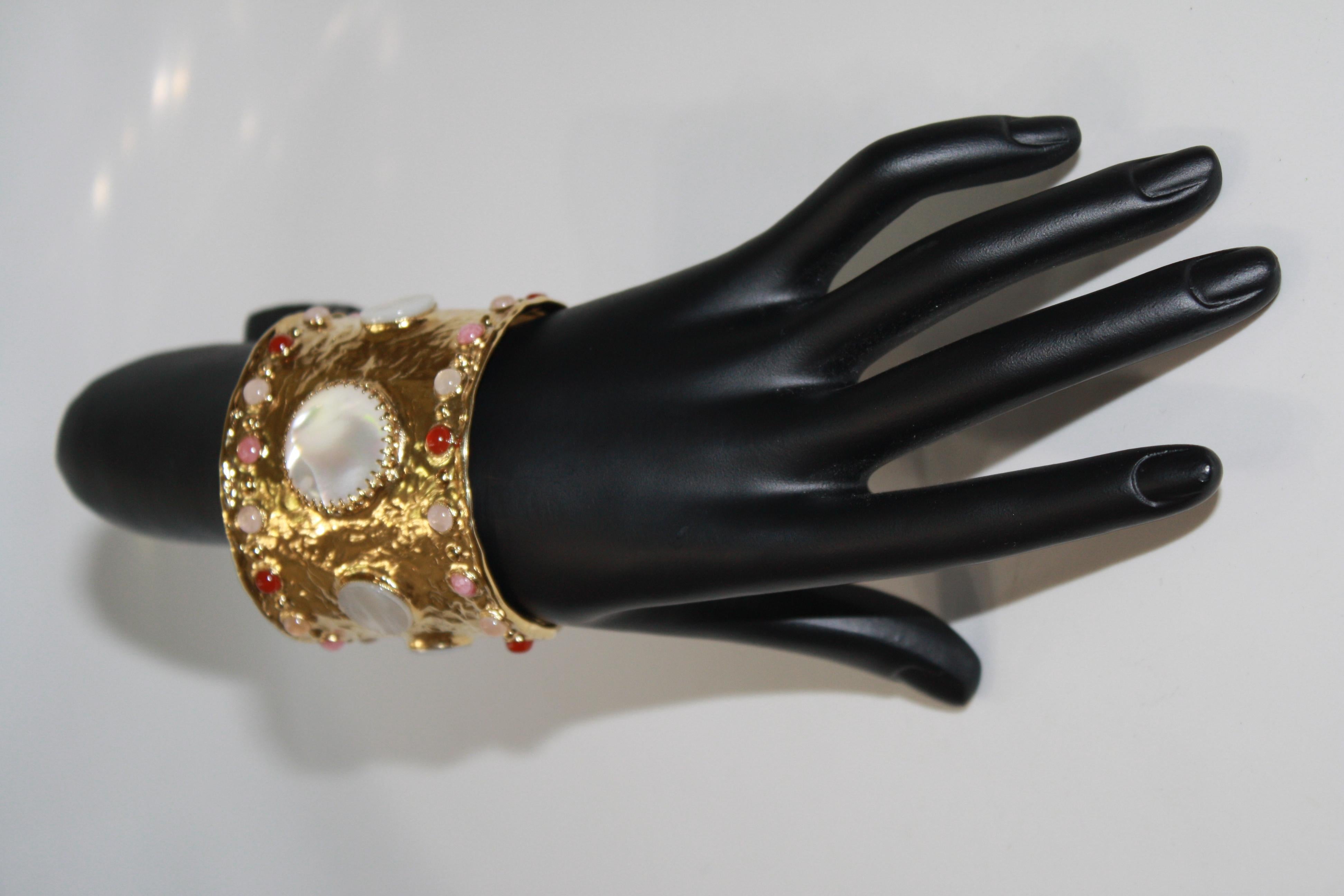 24-Carat Gold and Semi Precious Stone Cuff 2