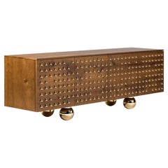 24 Carat Gold Oak Helix Cabinet With  Legs Coated In Brass [Last Unit]