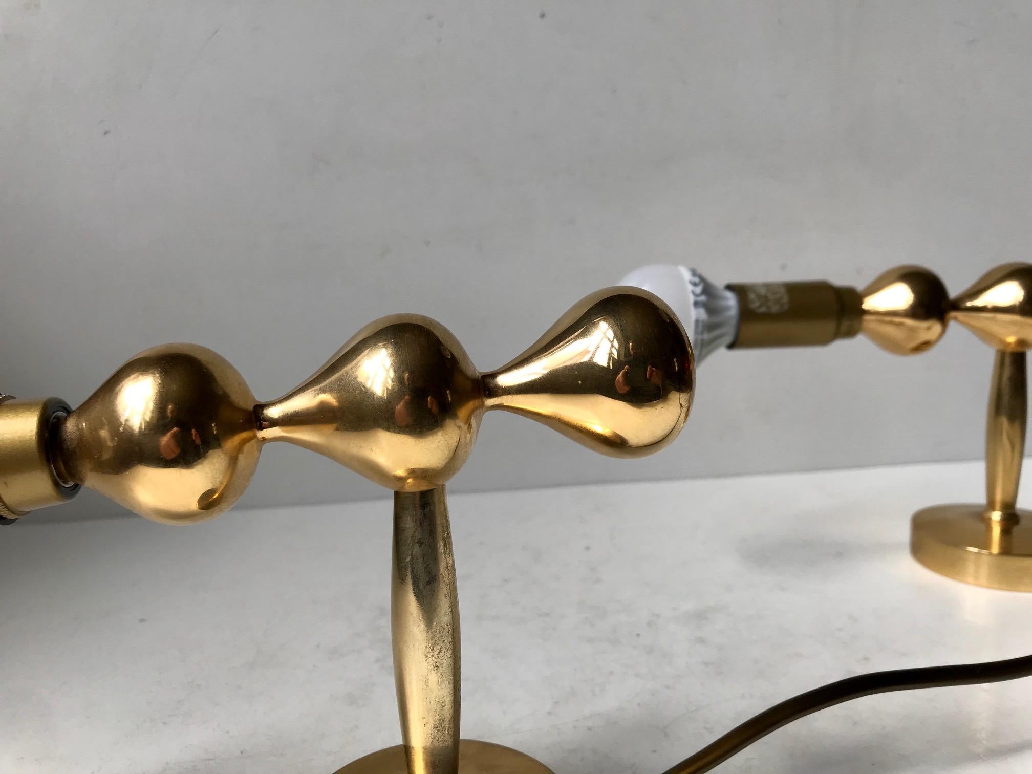 24 Carat Gold Plated Sconces by Hugo Asmussen, Denmark, 1960s In Good Condition In Esbjerg, DK