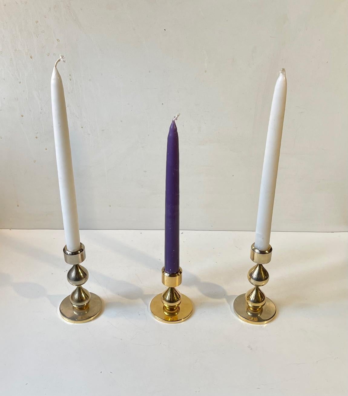 24 Carat Gold Plated Teardrop Candlesticks by Hugo Asmussen In Good Condition In Esbjerg, DK