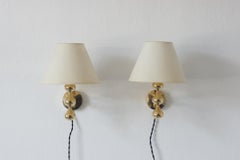 24 Carat Gold Plated Teardrop Wall Lamps by Hugo Asmussen, Denmark, 1970s, Set o