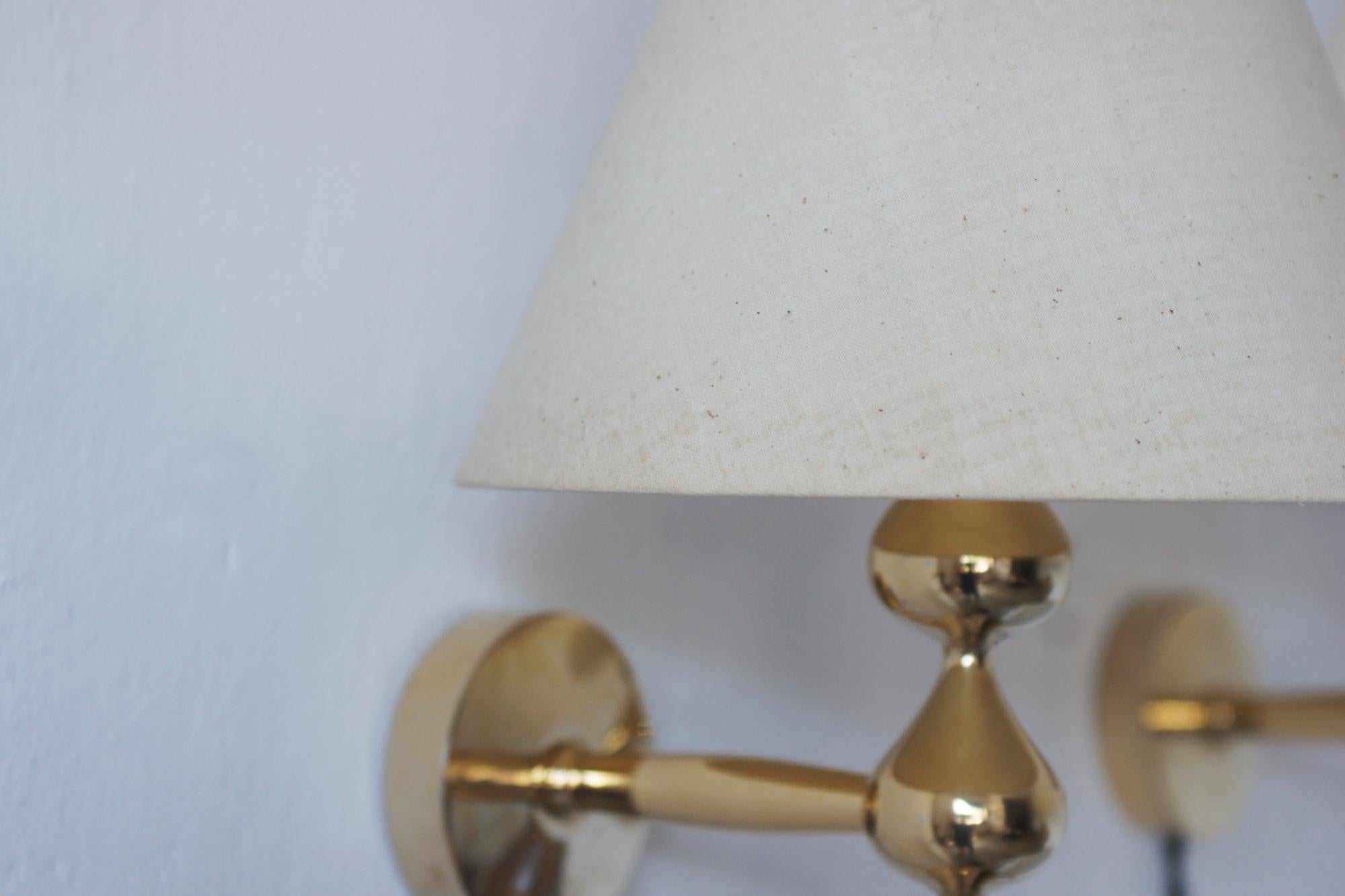 Lámparas de pared lágrima bañadas en oro de 24 quilates de Hugo Asmussen, Dinamarca, años 70, Juego de en venta 1