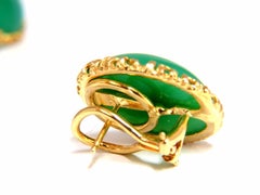 24 Carat Green Marcasite Earring Clips 14 Karat Gold*