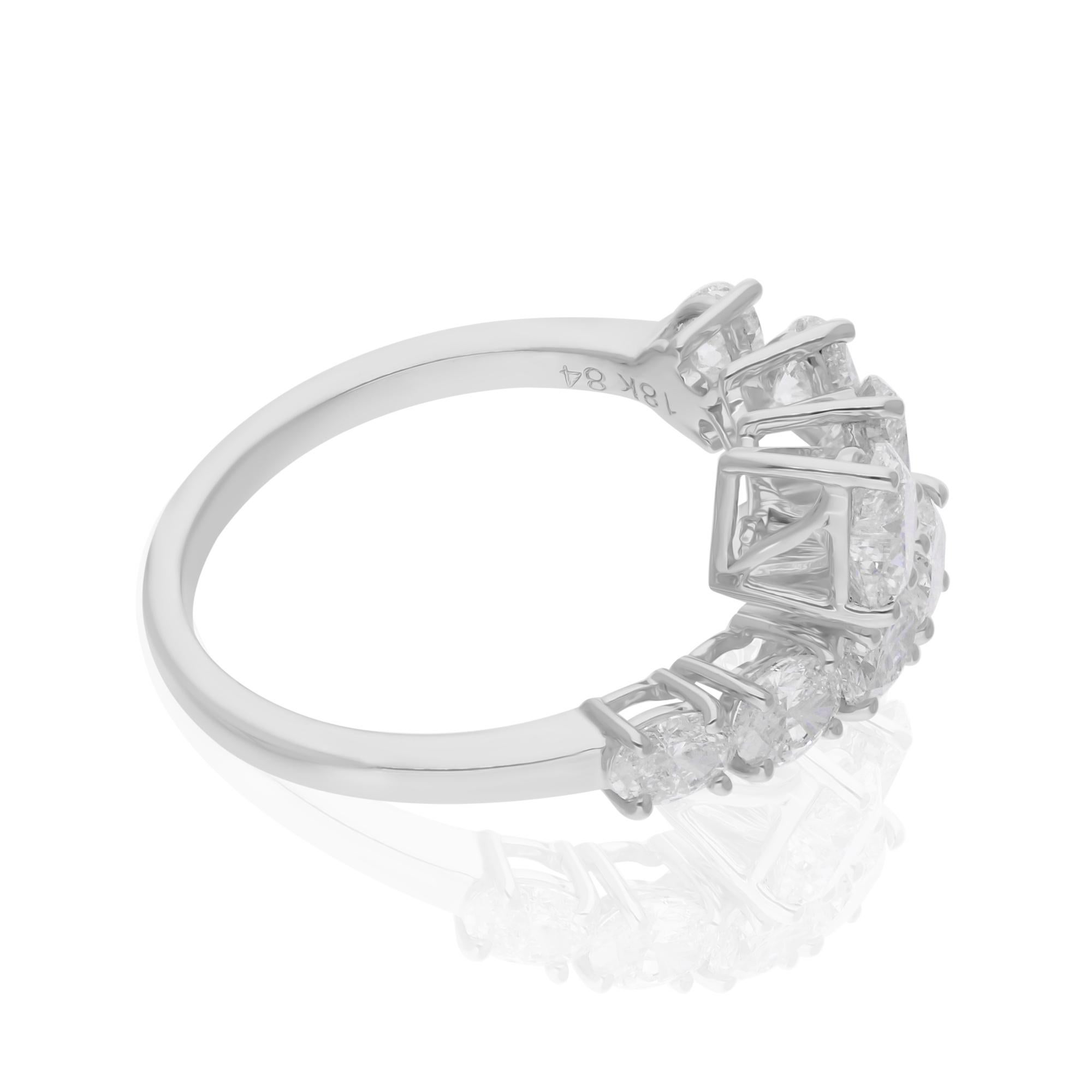 2.4 Carat Heart Oval Brilliant Cut Diamond Wrap Ring 14 Karat White Gold Jewelry In New Condition For Sale In Diera, Dubai