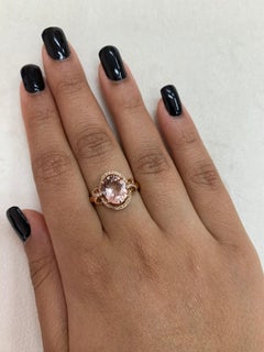 Sunita Nahata Morganite 2.40ct. Fancy Ring in 18Karat Rose Gold with Diamond.