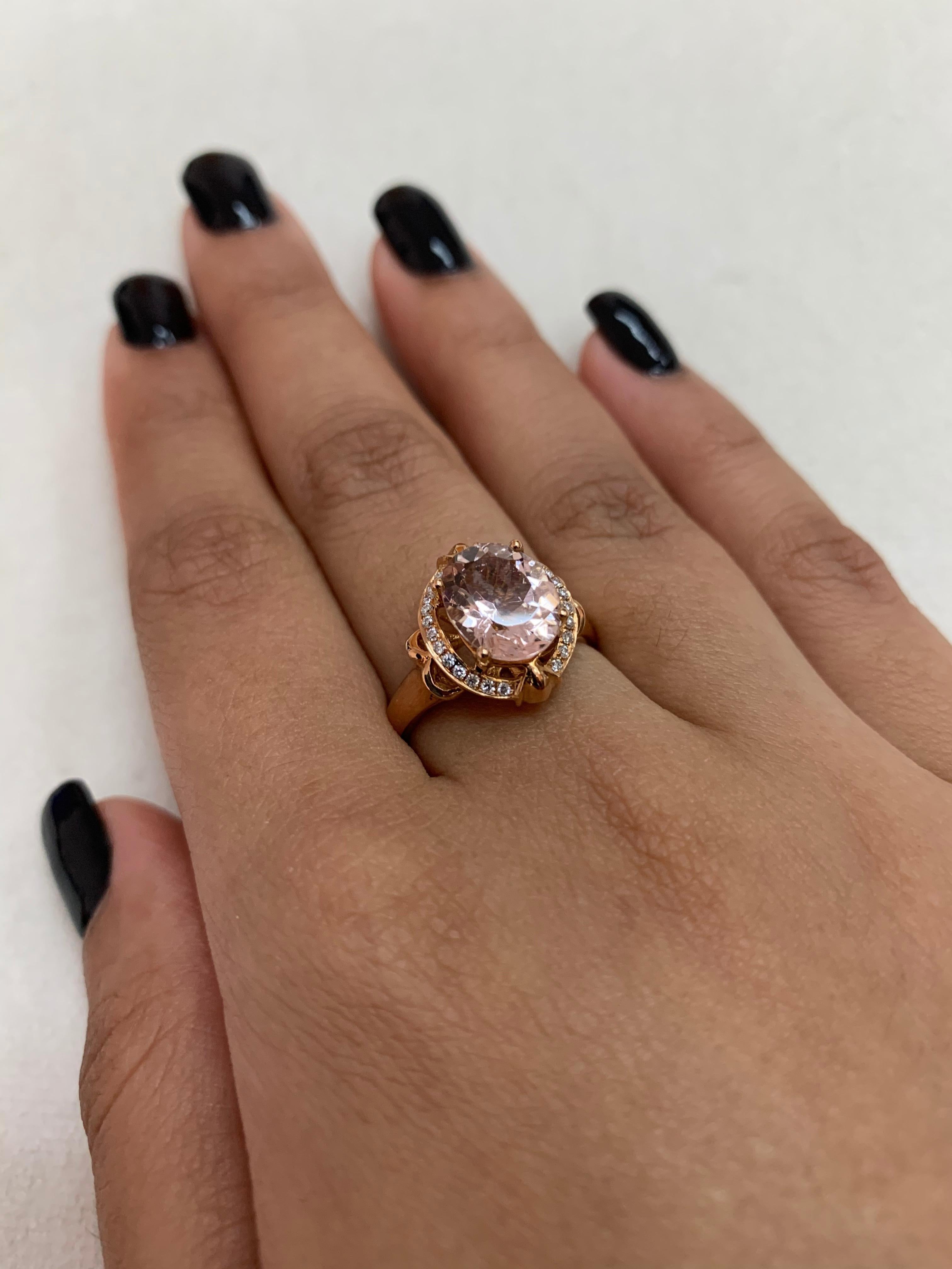 4 carat morganite ring