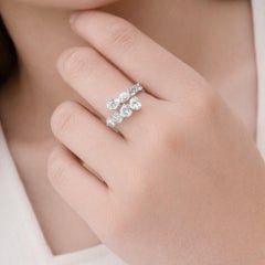 2,4 Karat Natürlicher SI/H Diamant Offener Bypass Ehering 14 Karat Weißgold