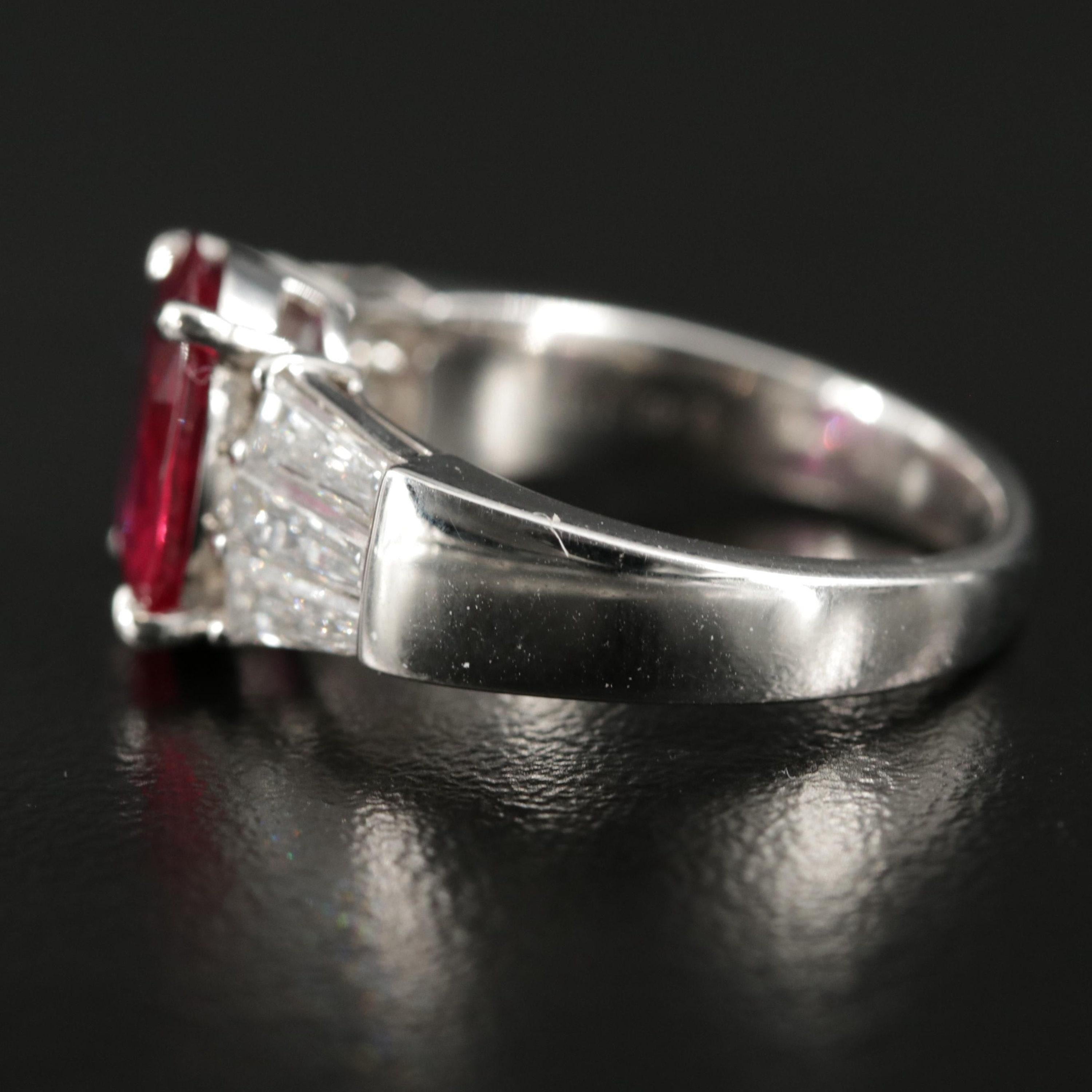 Im Angebot: 2.4 Karat Ovalschliff Rubin Diamant Verlobungsring Weißgold Rubin Hochzeitsring () 4