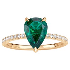 2.4 Carat Pear Diamond Ring 14K White Gold Effortless Elegance