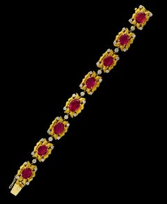 Bracelet de tourmalines roses de 24 carats et diamants de 2,75 carats Or jaune 18 carats