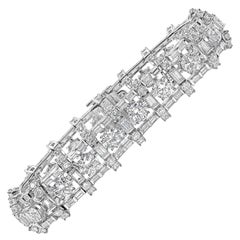 Bracelet ajouré en diamants de 24,00 carats au total, taille mixte 