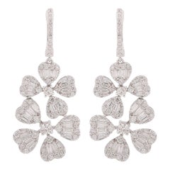 2,4 Karat SI Reinheit HI Farbe Diamant Multi Herz Ohrhänger 14k Weißgold