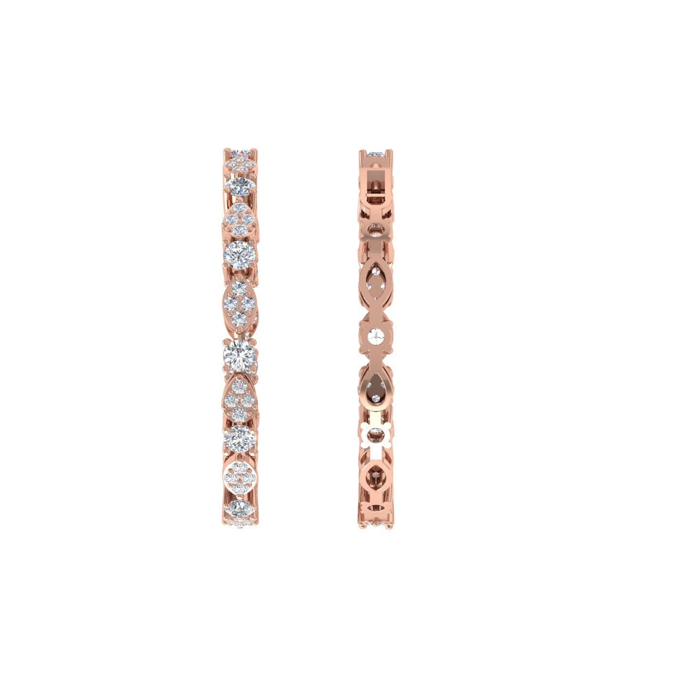 2.4 Carat SI/H Round Brilliant Cut Diamond Earrings 18 Karat Rose Gold Jewelry In New Condition For Sale In Diera, Dubai