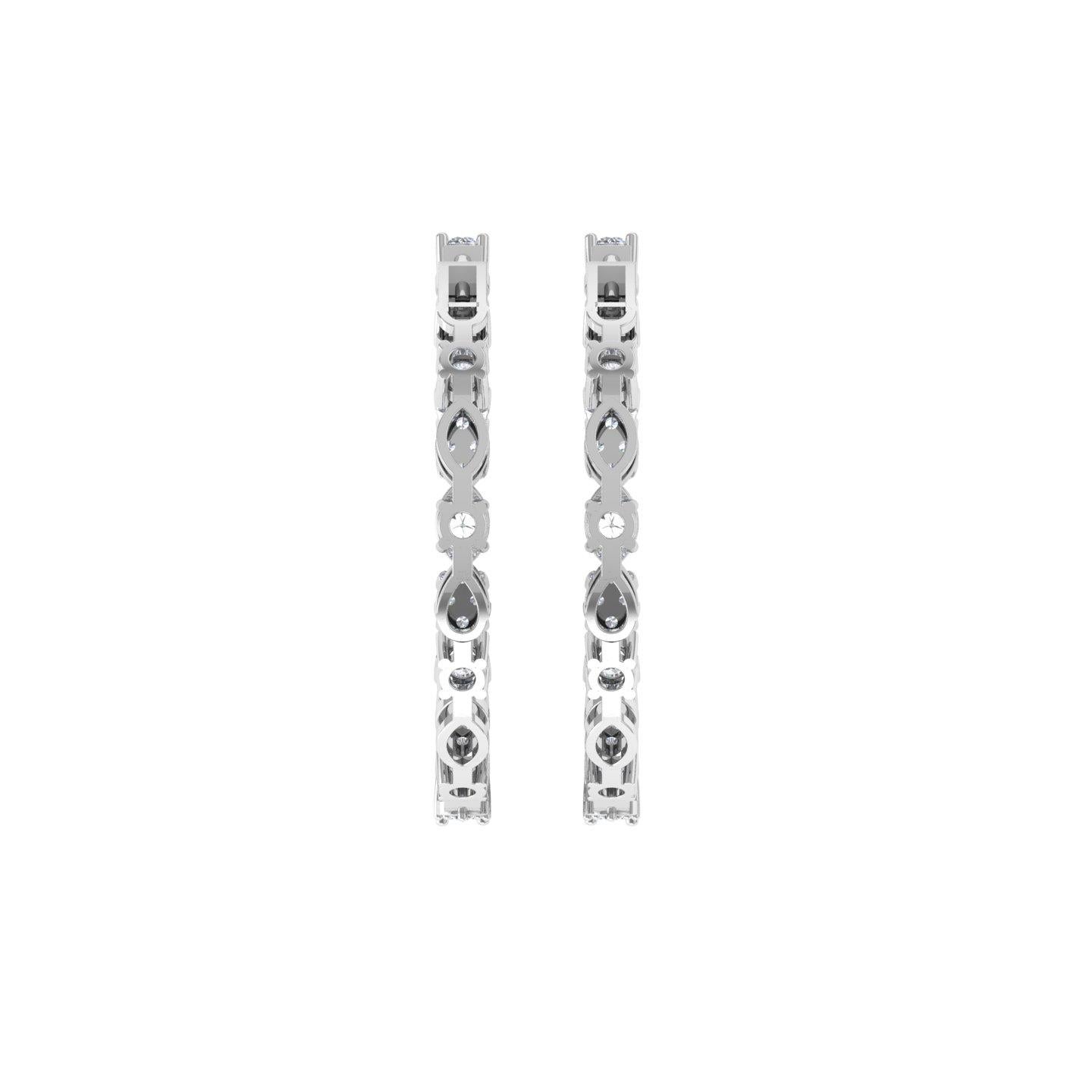 2.4 Karat SI/H Ohrringe aus 18 Karat Weißgold mit rundenen Diamanten im Brillantschliff (Moderne) im Angebot