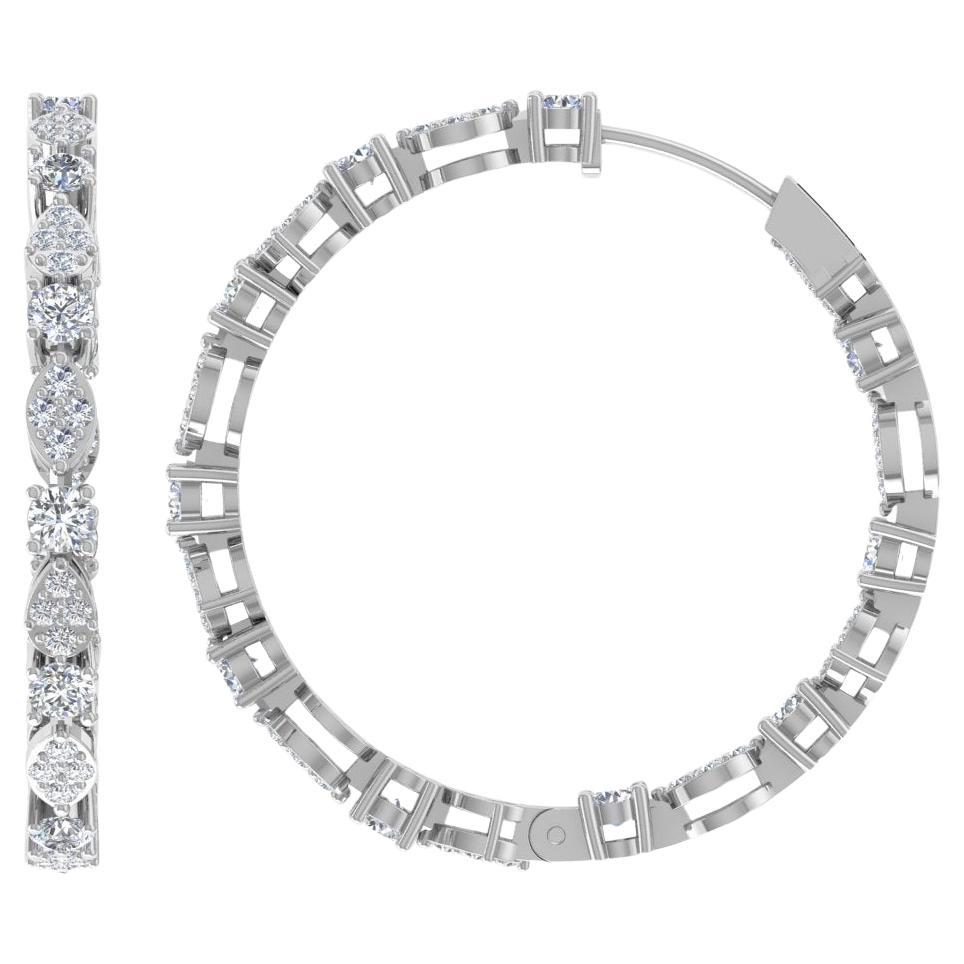 2.4 Karat SI/H Ohrringe aus 18 Karat Weißgold mit rundenen Diamanten im Brillantschliff im Angebot