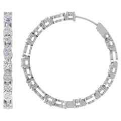 Pendientes de diamantes talla brillante redonda SI/H de 2,4 quilates Joyas de oro blanco de 18 quilates