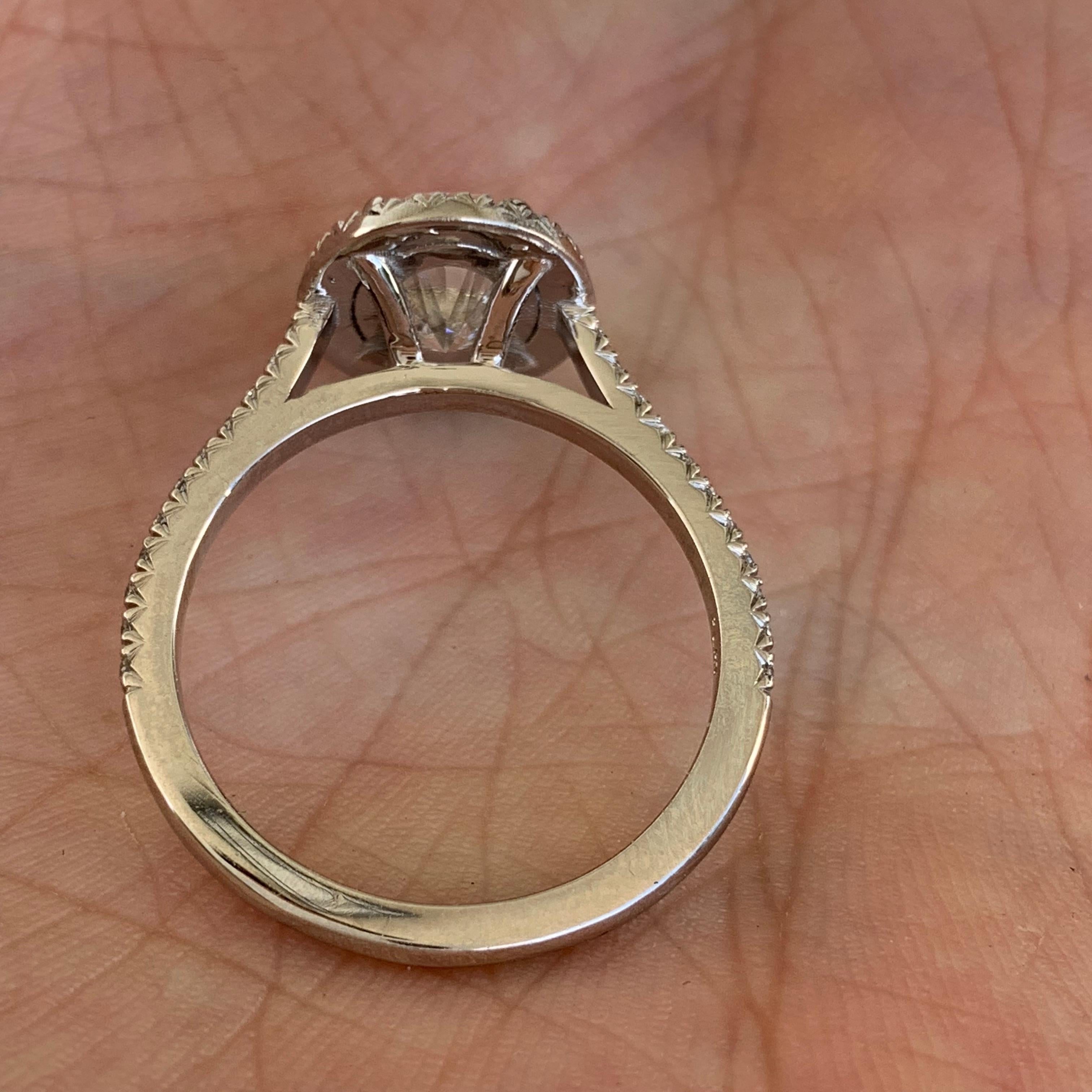 2.4 Carat TW, Oval Diamond Halo Engagement Ring Micro Pave, Ben Dannie For Sale 2