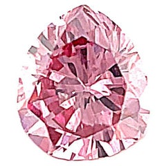 .24 Carat Fancy Intense Purplish Pink Natural Diamond Pear, Unset, GIA Certified