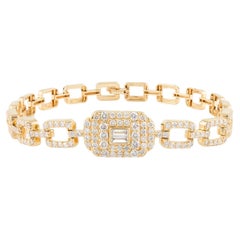 Bracelet de mariage pour femmes en or jaune massif 18 carats avec diamants de 2,4 carats poids total