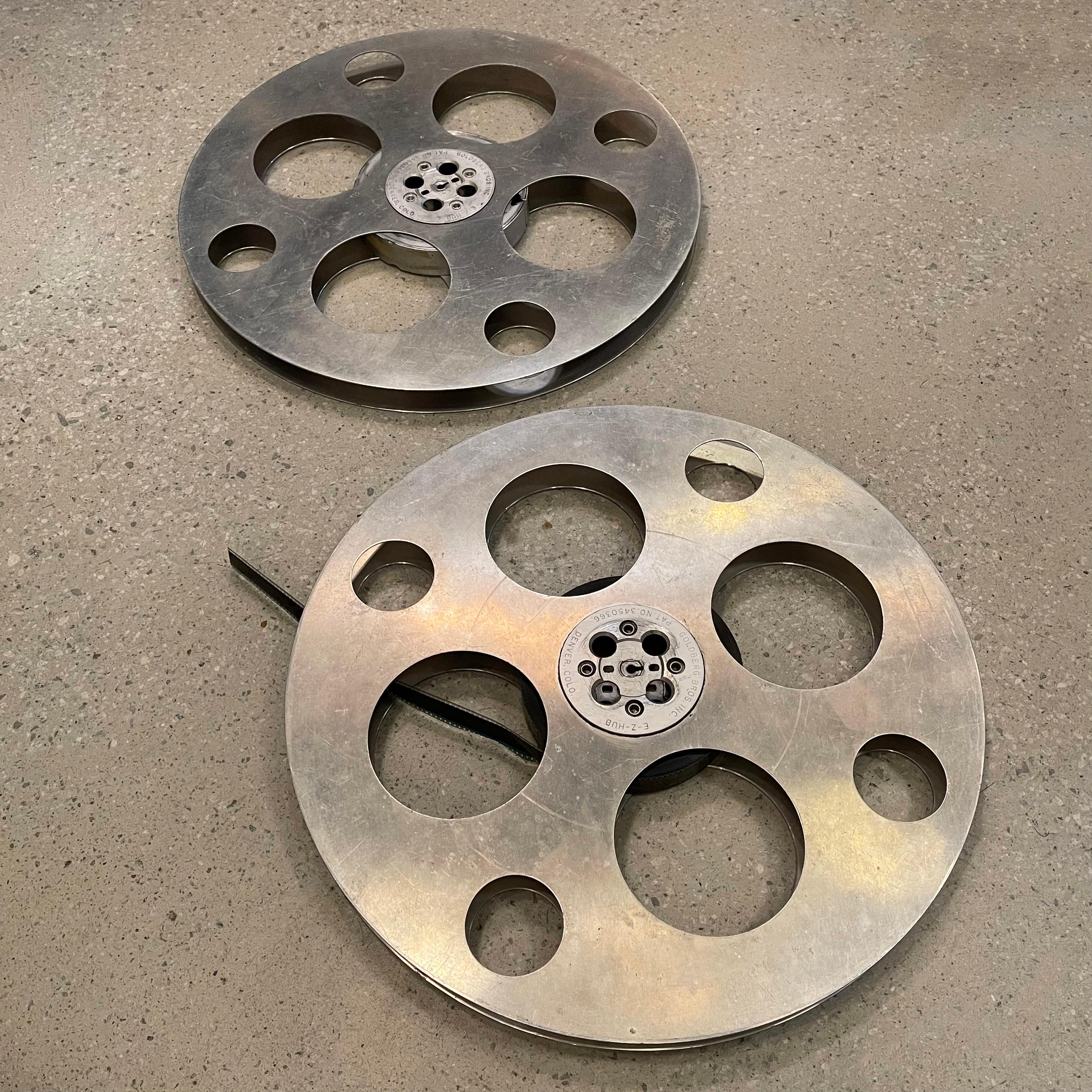 24 Zoll Durchmesser Industrielle Aluminium-Filmregale aus Aluminium von Goldberg Brothers im Angebot 2