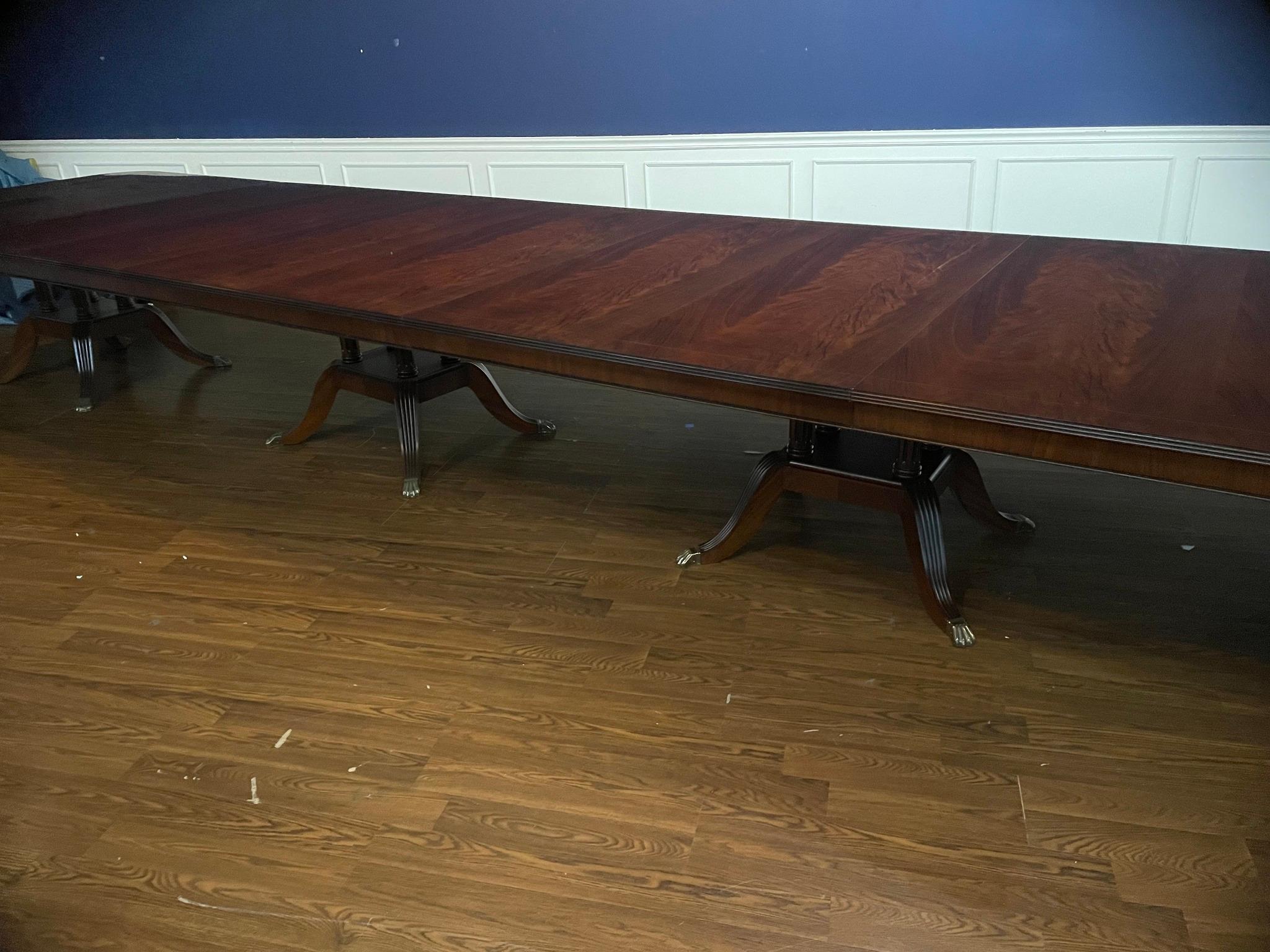 Georgian 24 Ft. Crotch Mahogany Banquet Table For Sale