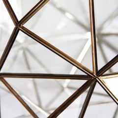 Colgante Rombo de Cristal de 24", Cristal Transparente con Latón, Colección Granada