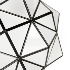 24" Glas-rombus-Hängelampe, Milchglas mit schwarzem Satin, Granada Kollektion