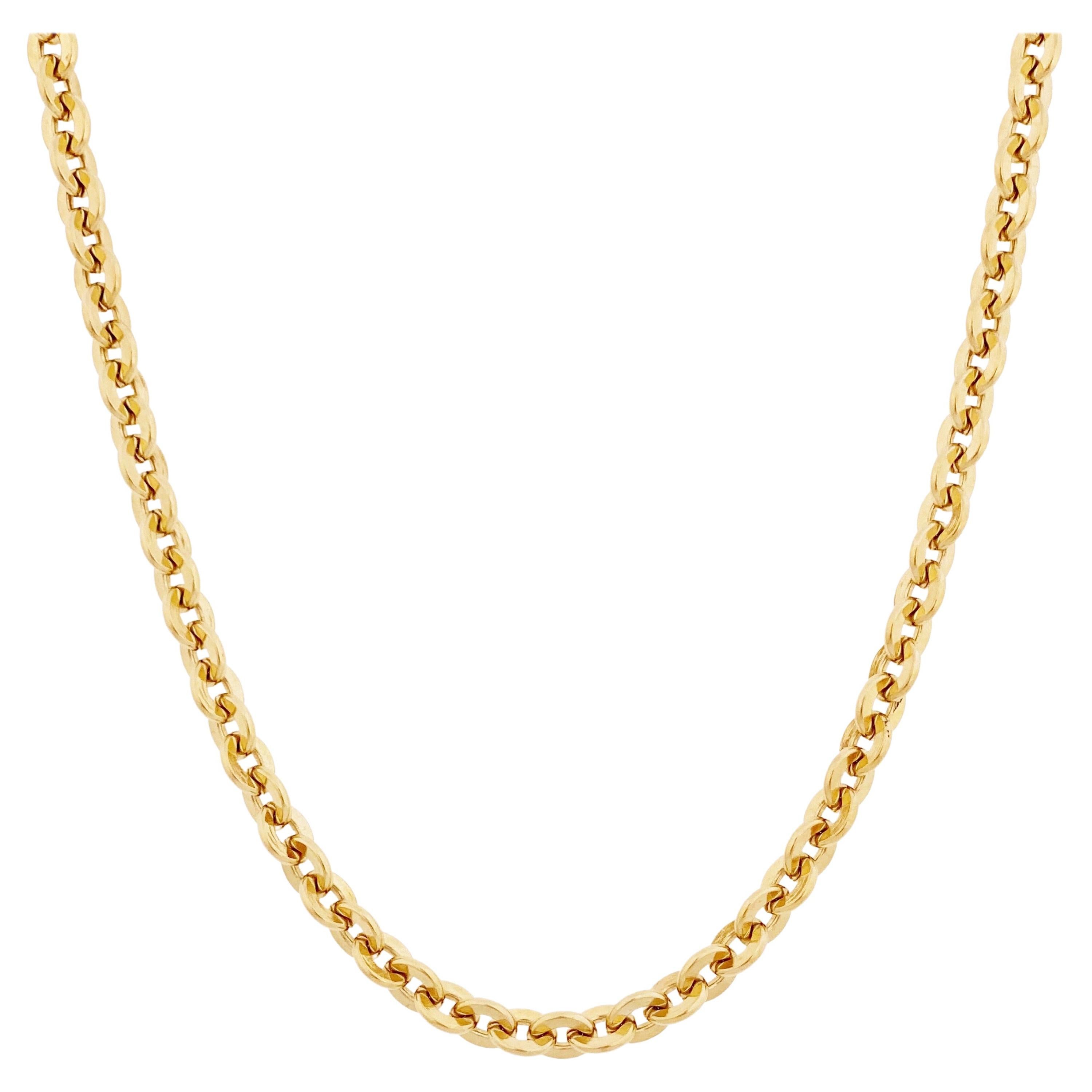 24" Gold Cable Chain Necklace By Givenchy, 1980s