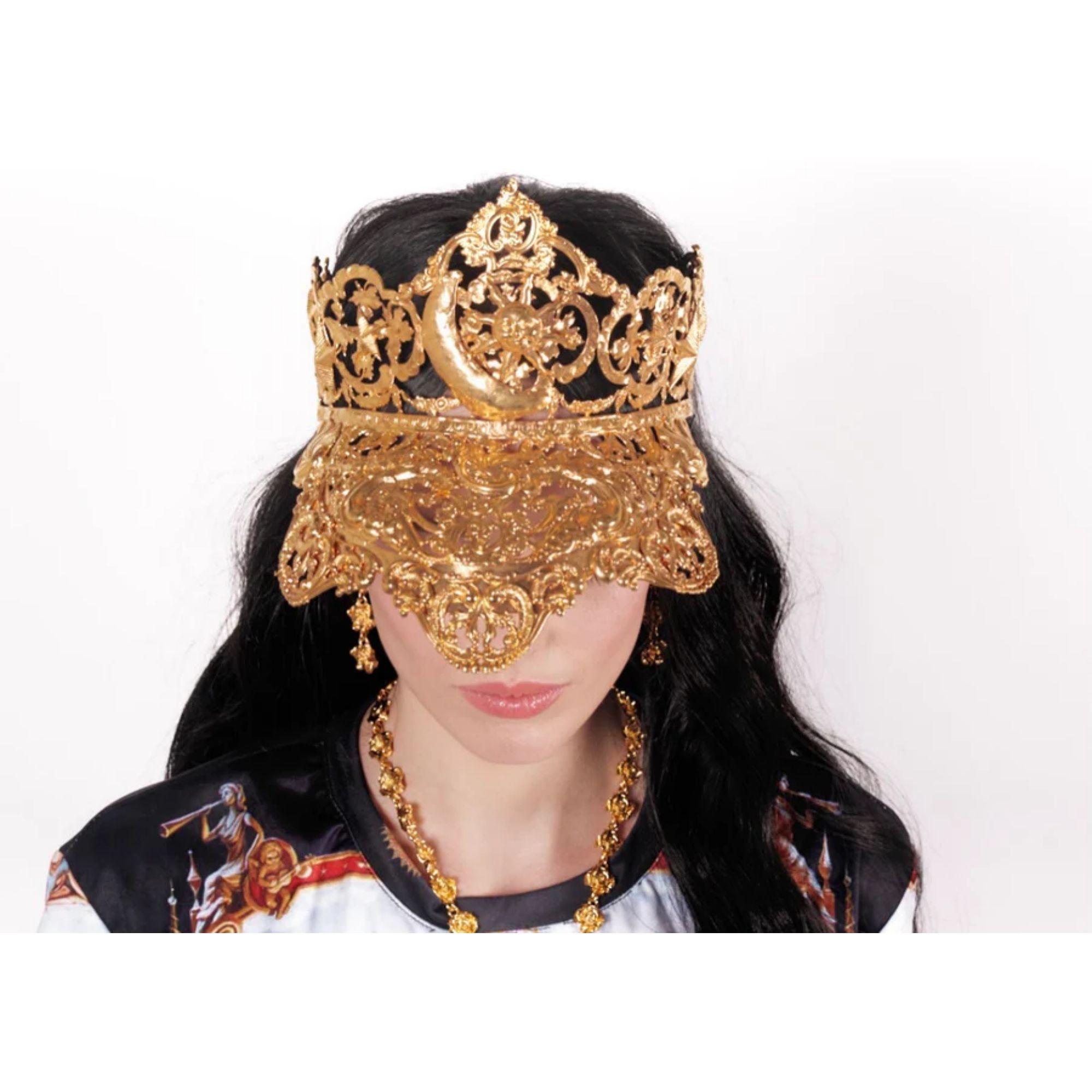 Baroque 24 Gold Plated Cleopatra Tennis Visor For Sale