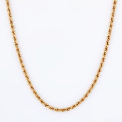 24" Gold Twisted Rope Chain Layering Necklace By Monet, 1980s