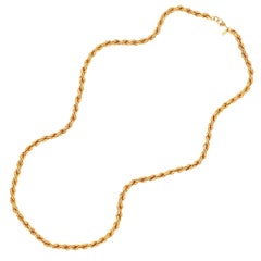 collier à superposition de chaînes de corde torsadées en or de 24 pouces par Monet:: années 1980