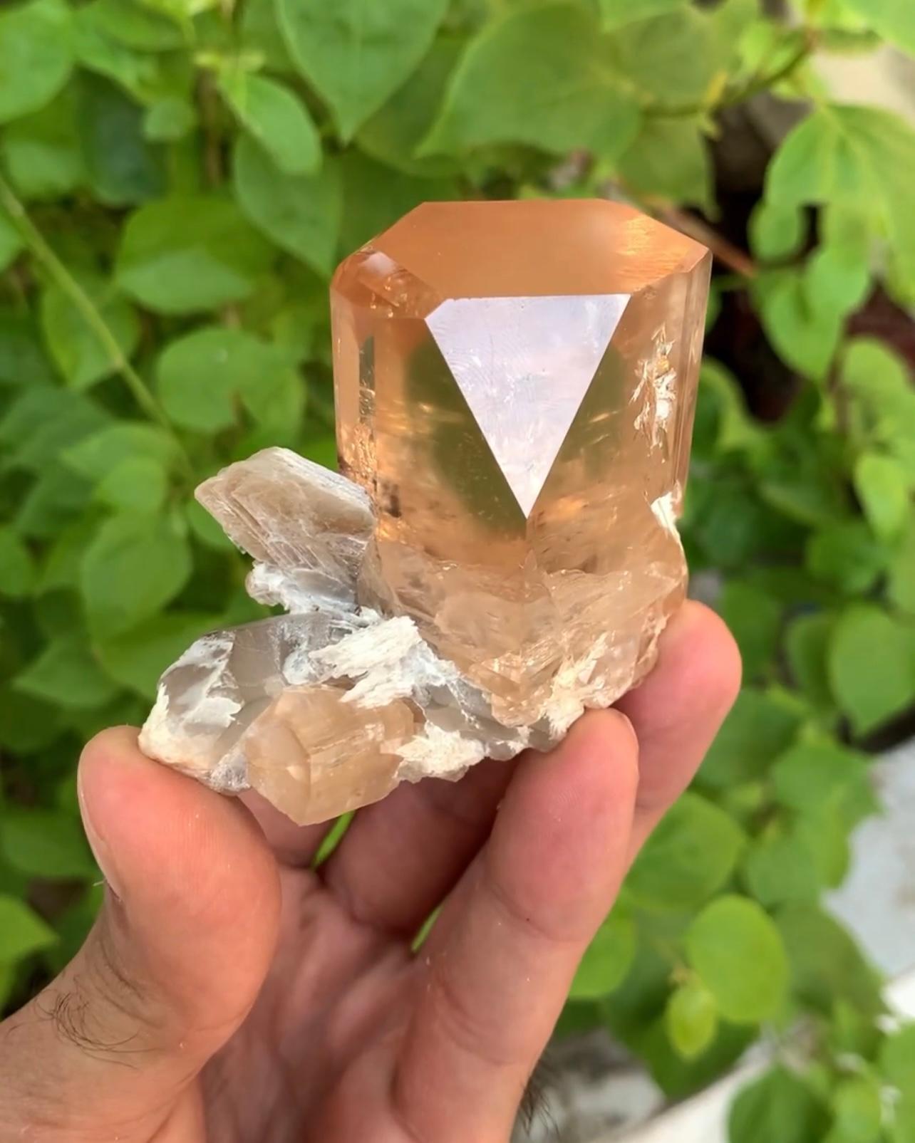 24 grammi di cristallo di topazio a più facce su quarzo con mica dal Pakistan in vendita 1