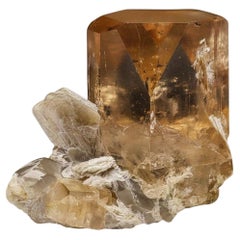 24 Gramm Multi Facettierter Topas Kristall auf Quarz mit Mica aus Pakistan