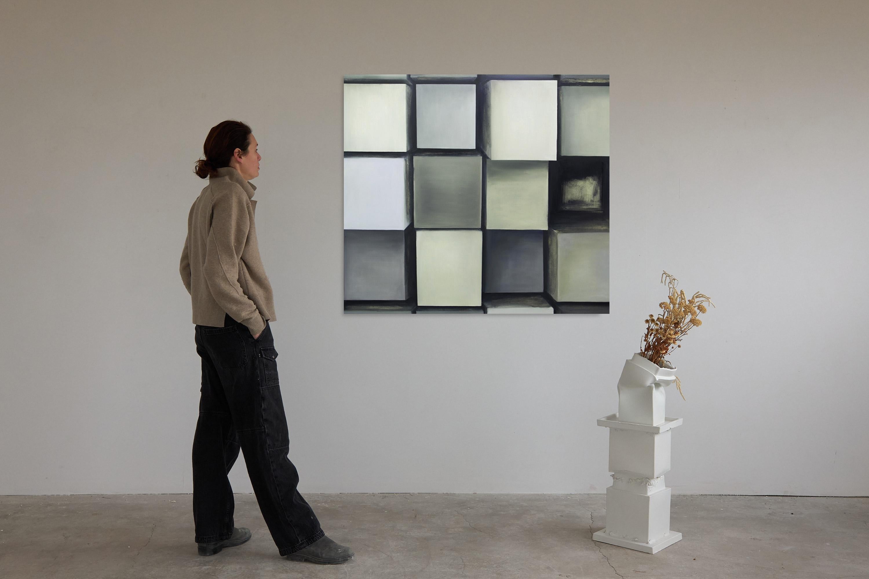 Óleo, Moderno, Minimalismo, Piedras, Sombras, Nueva York Pintura en venta