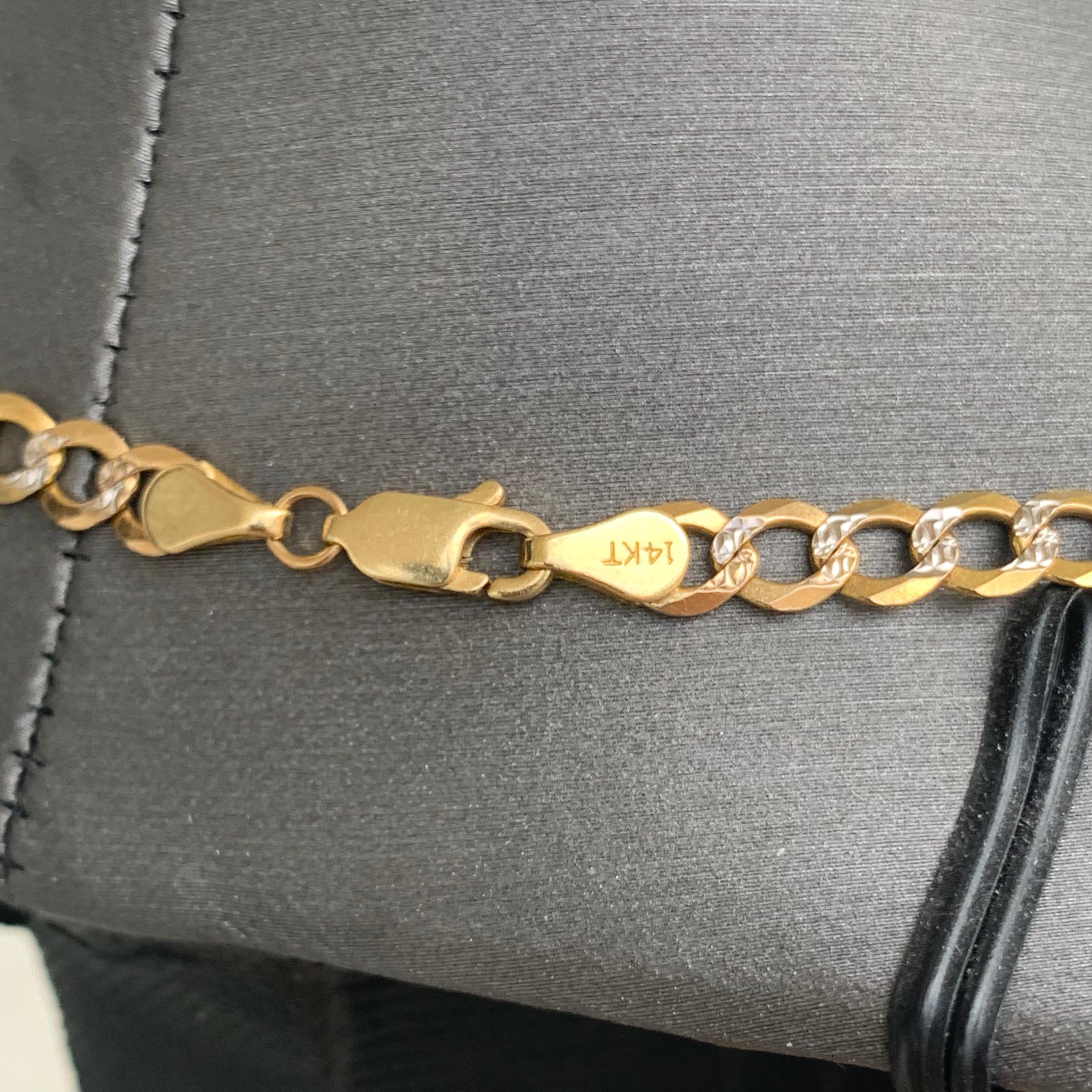Collana a catena in oro giallo 14 carati in vendita 1