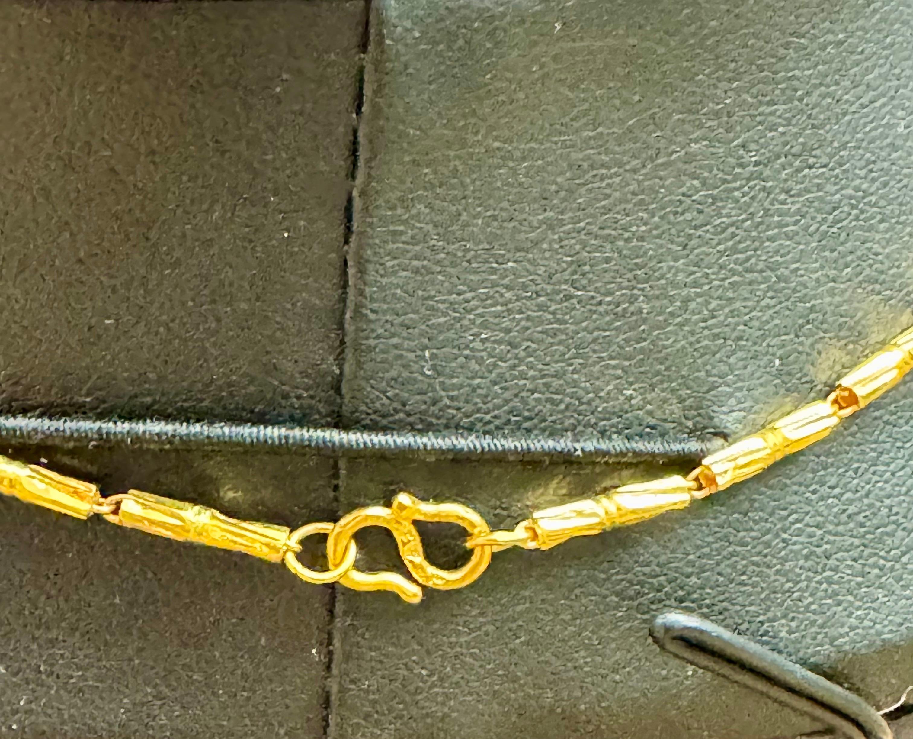 24 K Pure Gold Hand Made Yellow Gold Tube Chain Necklace, 9.7 Gm, 16 